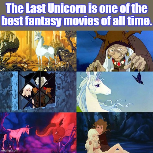 It had contributions by Japanese animators as well. | The Last Unicorn is one of the
best fantasy movies of all time. | image tagged in scenes from the last unicorn,classic movies,fantasy,animation | made w/ Imgflip meme maker