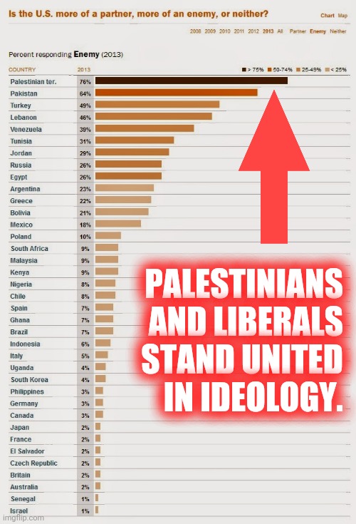 PALESTINIANS
AND LIBERALS
STAND UNITED
IN IDEOLOGY. | made w/ Imgflip meme maker