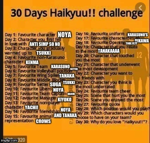 Day 19 | TANAKAAAA | image tagged in haikyuu | made w/ Imgflip meme maker