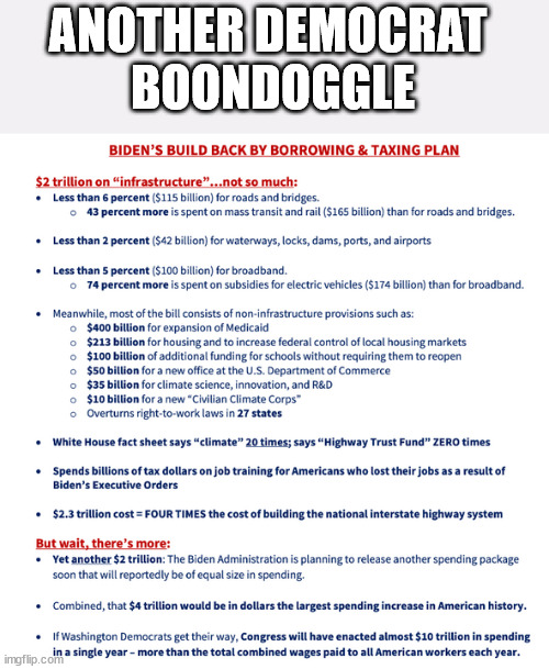 ANOTHER DEMOCRAT 
BOONDOGGLE | made w/ Imgflip meme maker