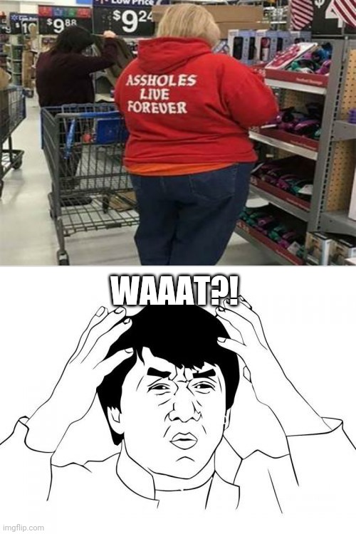 Whoooo?!!! | WAAAT?! | image tagged in memes,jackie chan wtf,funny,design fails,assholes | made w/ Imgflip meme maker