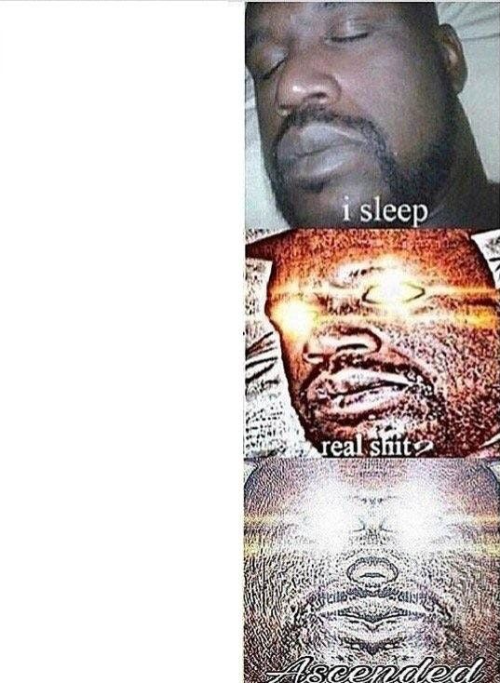 i sleep, real shit, ASCENDED (fixed text) Blank Meme Template