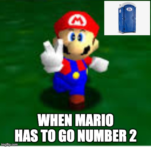 WHEN MARIO HAS TO GO NUMBER 2 | image tagged in super mario | made w/ Imgflip meme maker
