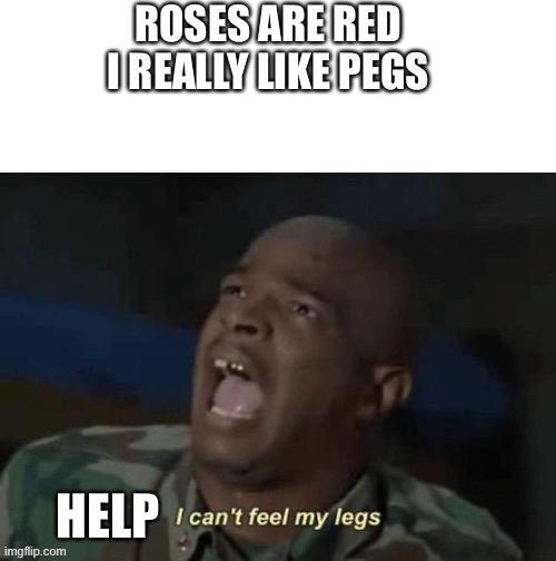 Ouch | ROSES ARE RED
I REALLY LIKE PEGS; HELP | image tagged in blank white template | made w/ Imgflip meme maker