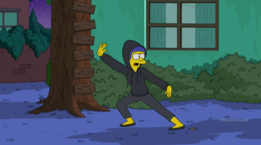 High Quality Marge Simpson Dressed Like A Ninja Blank Meme Template