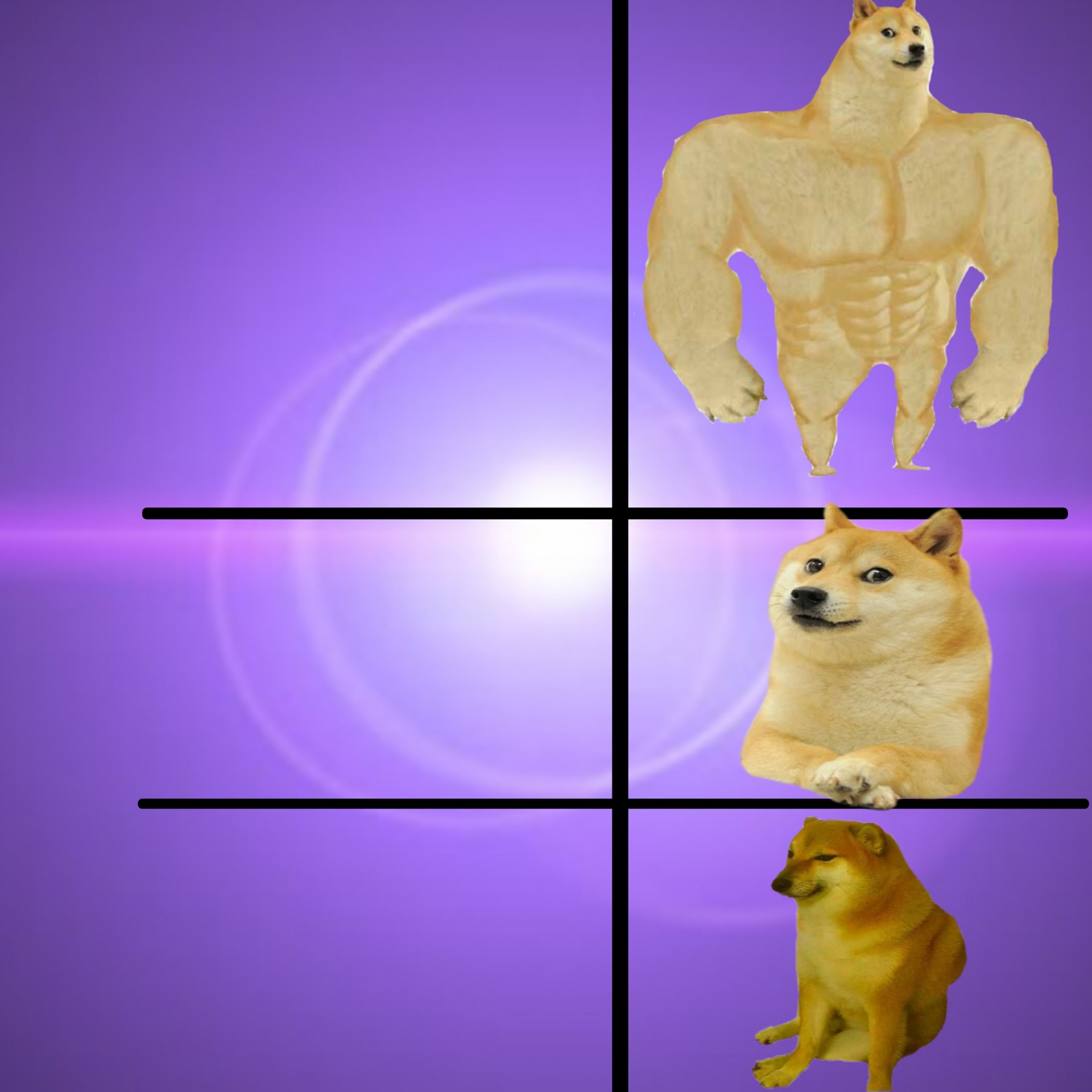 Buff Doge Vs Doge Vs Cheems Blank Template Imgflip