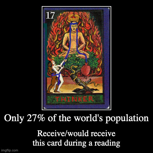Thinker Card | image tagged in demotivationals,tarot | made w/ Imgflip demotivational maker