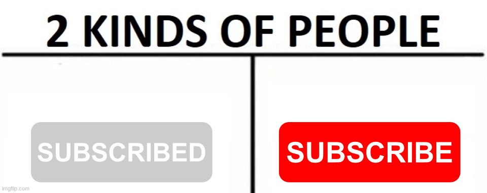 There are 2 kinds of people in this world | image tagged in youtube,subscribe,memes | made w/ Imgflip meme maker