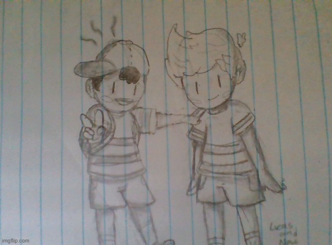 Lucas & Ness sketch (Sorry Ninten) [mod note: did you draw that?!] | made w/ Imgflip meme maker