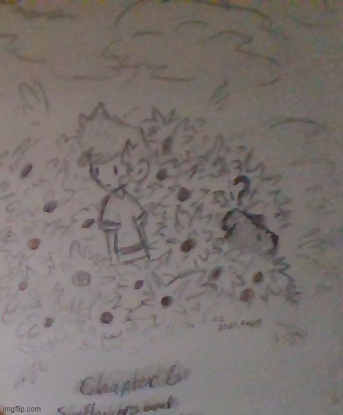 Im sorry that It's blurry, but Chapter 6 sketch! :) | made w/ Imgflip meme maker