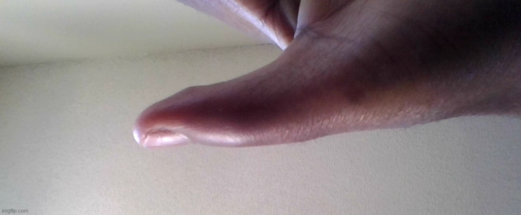 This is my left thumb. And I can't bend it. | made w/ Imgflip meme maker