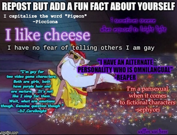 I’m a pansexual when it comes to fictional characters
-sephyori | made w/ Imgflip meme maker