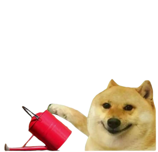 Watering doge Blank Meme Template