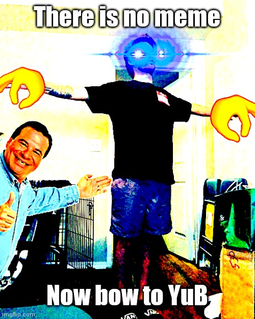 Yub hits a T-Pose | There is no meme; Now bow to YuB | image tagged in yub hits a t-pose | made w/ Imgflip meme maker