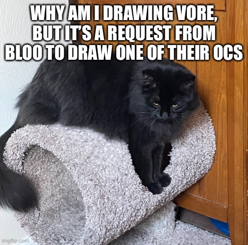 WHY AM I DRAWING VORE, BUT IT’S A REQUEST FROM BLOO TO DRAW ONE OF THEIR OCS | made w/ Imgflip meme maker