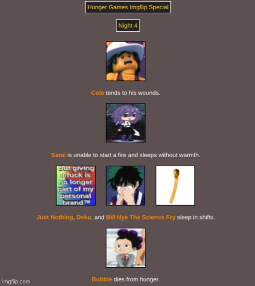 This Night Has only 1 Death | made w/ Imgflip meme maker