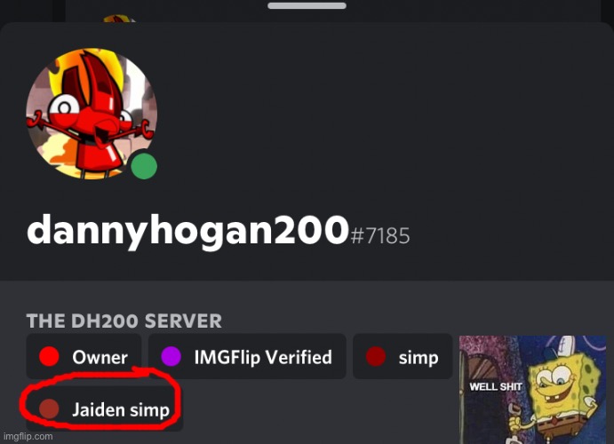 Even my own Discord server calls me a simp for Jaiden- | made w/ Imgflip meme maker