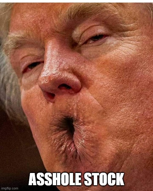 trump butthole mouth | ASSHOLE STOCK | image tagged in trump butthole mouth | made w/ Imgflip meme maker