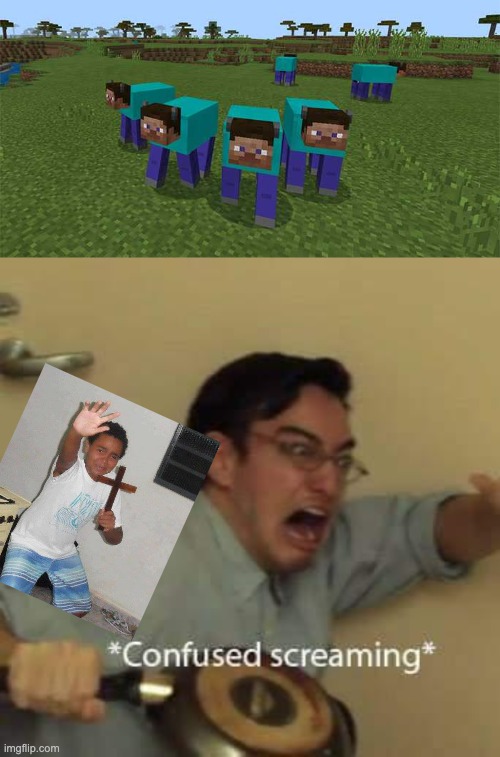 Is this a joke? | image tagged in me and the boys,filthy frank confused scream,minecraft,cursed image,memes,funny | made w/ Imgflip meme maker