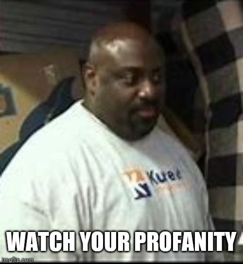 watch your profanity | WATCH YOUR PROFANITY | image tagged in watch your profanity | made w/ Imgflip meme maker