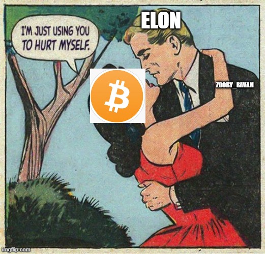 bitcoin is a slave of elon uncle | ELON; ZOOBY_RAVAN | image tagged in memes,bitcoin | made w/ Imgflip meme maker