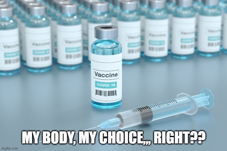 My Body, My Choice,,, Right?? | MY BODY, MY CHOICE,,, RIGHT?? | image tagged in covid,vaccine | made w/ Imgflip meme maker