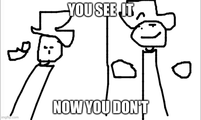 white background | YOU SEE  IT NOW YOU DON'T | image tagged in white background | made w/ Imgflip meme maker