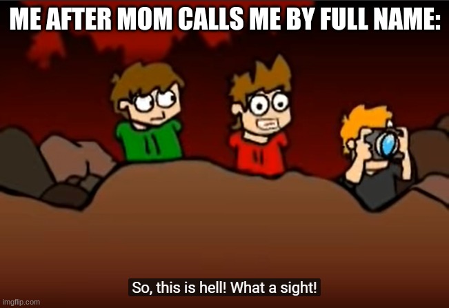 tord because tord |  ME AFTER MOM CALLS ME BY FULL NAME: | image tagged in so this is hell | made w/ Imgflip meme maker