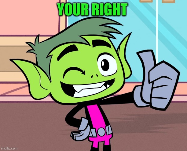 Super Good Beast Boy (TTG) | YOUR RIGHT | image tagged in super good beast boy ttg | made w/ Imgflip meme maker