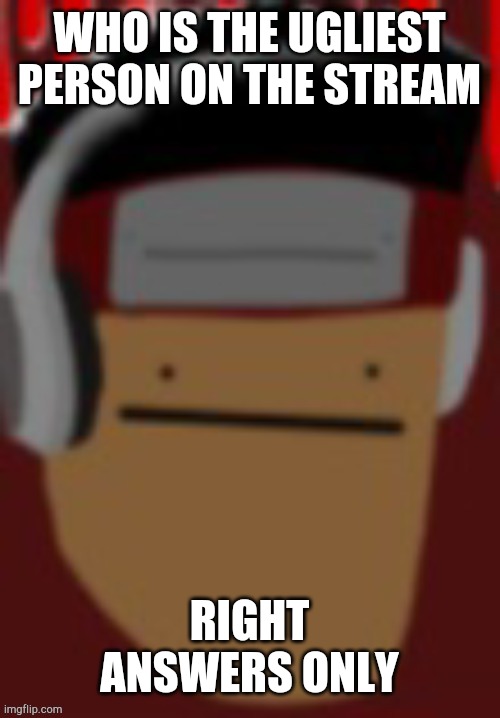 WHO IS THE UGLIEST PERSON ON THE STREAM; RIGHT ANSWERS ONLY | made w/ Imgflip meme maker