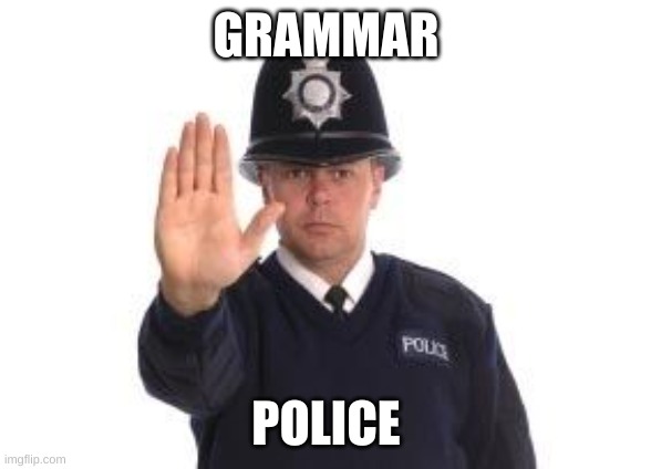 Grammar police | GRAMMAR POLICE | image tagged in grammar police | made w/ Imgflip meme maker