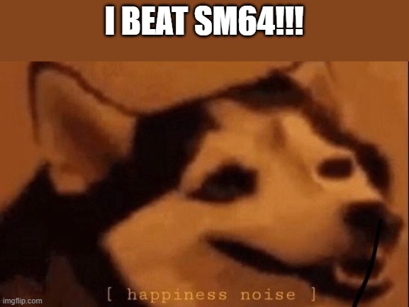 yea but didnt get all 120 stars | I BEAT SM64!!! | image tagged in happiness noise | made w/ Imgflip meme maker