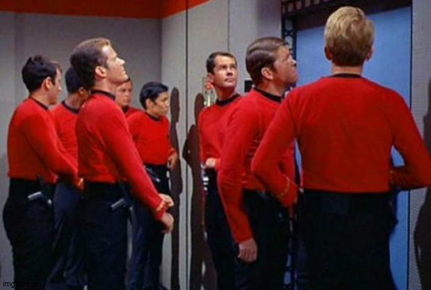 Star Trek Red Shirts | image tagged in star trek red shirts | made w/ Imgflip meme maker