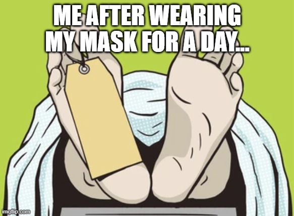 Quarantine Norms | ME AFTER WEARING MY MASK FOR A DAY... | image tagged in relatable | made w/ Imgflip meme maker