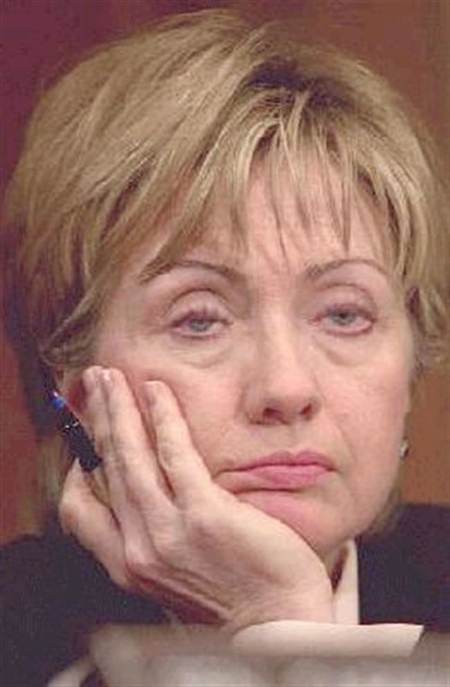 Glum Hillary Blank Meme Template