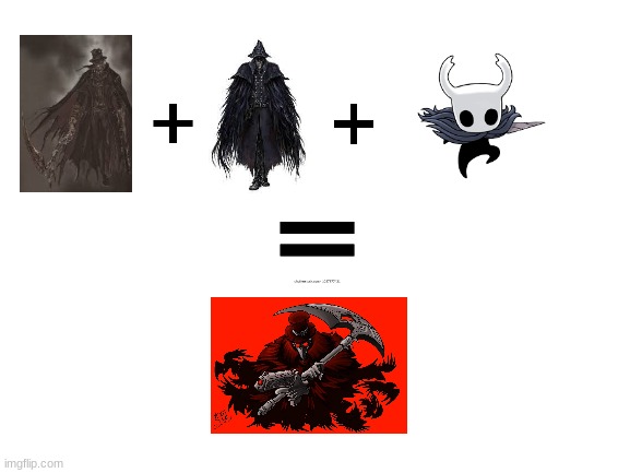 gehrman+eileen+knight=Crowsworn guy | image tagged in blank white template | made w/ Imgflip meme maker