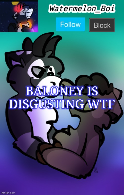 NEMO'S ANNOUNCEMENT TEMPLATE 3 | BALONEY IS DISGUSTING WTF | image tagged in nemo's announcement template 3 | made w/ Imgflip meme maker