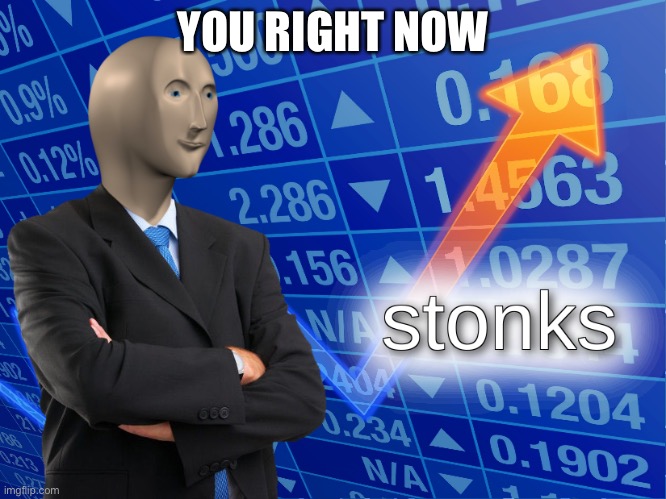 stonks | YOU RIGHT NOW | image tagged in stonks | made w/ Imgflip meme maker