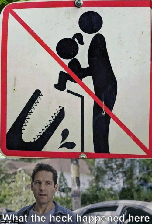 No feed gators your kids | image tagged in antman what the heck happened here | made w/ Imgflip meme maker