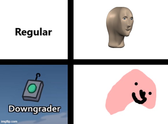 Regular Vs Downgrader | image tagged in regular vs downgrader | made w/ Imgflip meme maker