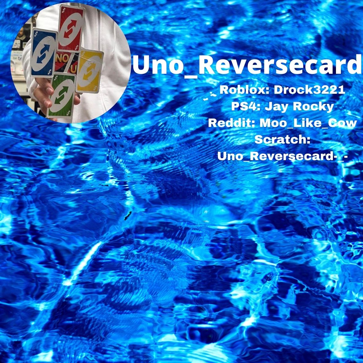 Uno_Reversecard Blue w/social media links Blank Meme Template