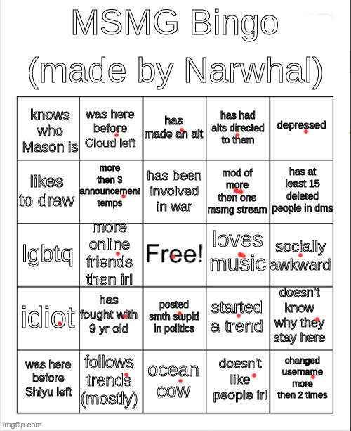 Msmg bingo (thx head owner UwU) | image tagged in disney killed star wars,star wars kills disney | made w/ Imgflip meme maker