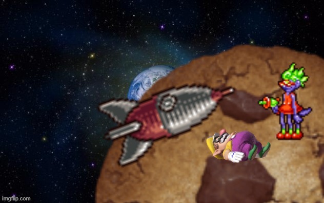 Wario is sent to get cookies from space but crash-lands on the Cookie Planet and dies.mp3 | image tagged in wario dies,cookie clicker | made w/ Imgflip meme maker