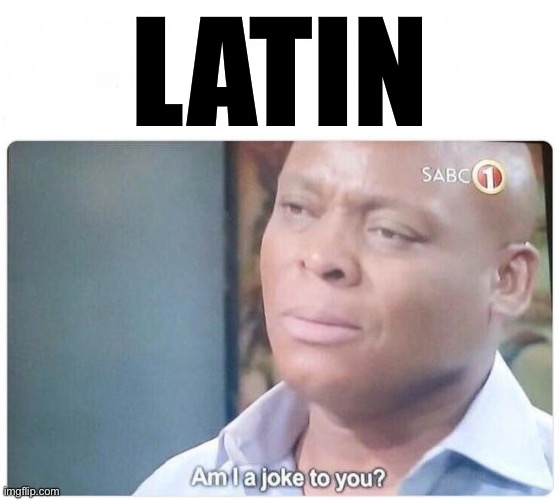 Am I a joke to you | LATIN | image tagged in am i a joke to you | made w/ Imgflip meme maker