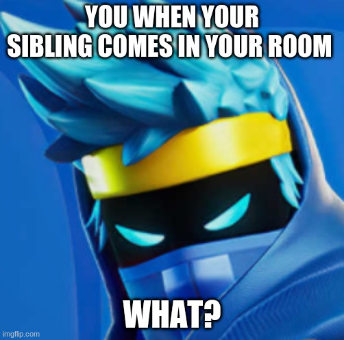 Ninja Stare | YOU WHEN YOUR SIBLING COMES IN YOUR ROOM; WHAT? | image tagged in angry,ninja | made w/ Imgflip meme maker