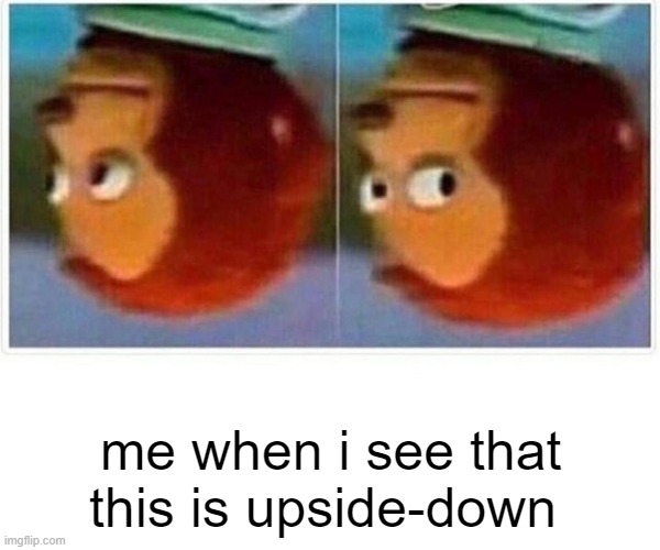 Monkey Puppet Meme | me when i see that this is upside-down | image tagged in memes,monkey puppet | made w/ Imgflip meme maker