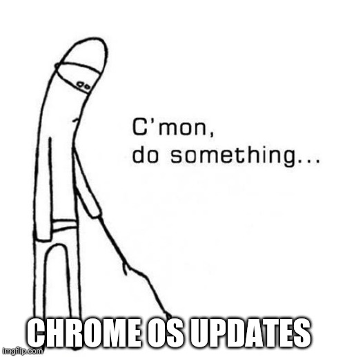 cmon do something | CHROME OS UPDATES | image tagged in cmon do something,chromebook,chrome os | made w/ Imgflip meme maker
