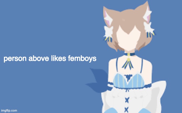 person above likes femboys | image tagged in felix | made w/ Imgflip meme maker