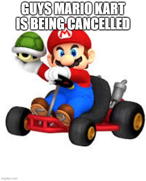 Apparently due to one of the characters having something wrong with them in the older games | GUYS MARIO KART IS BEING CANCELLED | image tagged in mario kart,woke | made w/ Imgflip meme maker