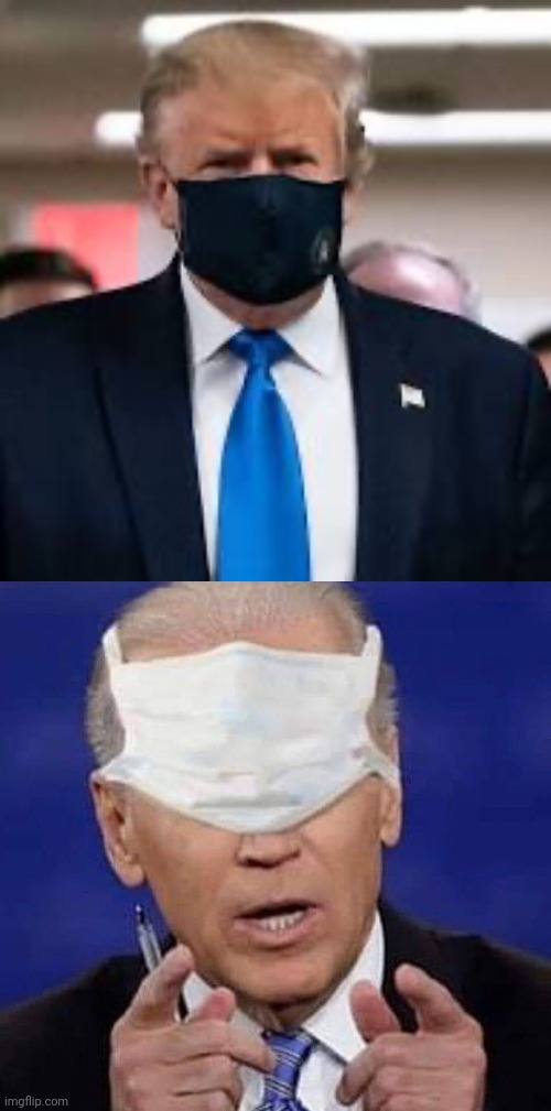 image tagged in trump mask,creepy uncle joe biden | made w/ Imgflip meme maker